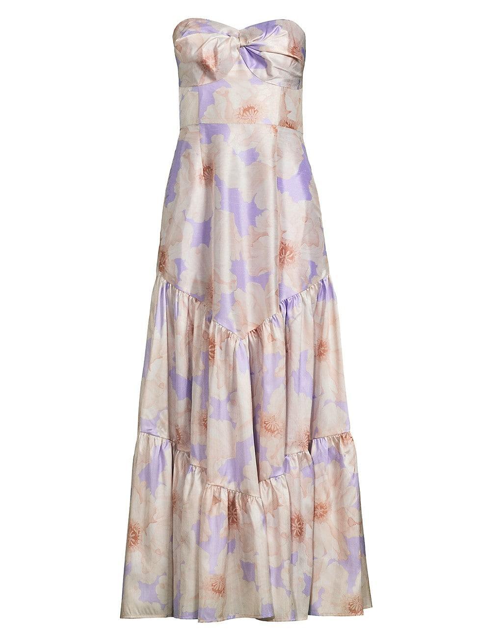Womens Rosewood Floral Strapless Gown Size 0 Product Image