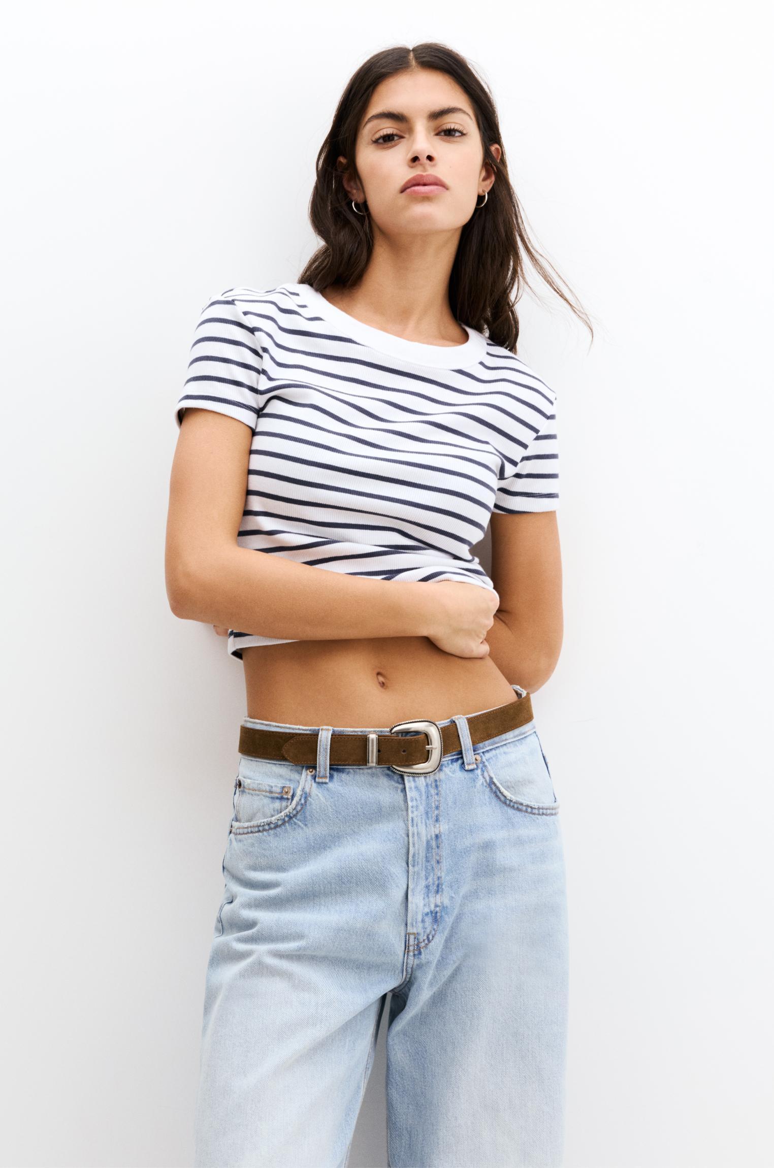 Ribbed cropped T-shirt Product Image