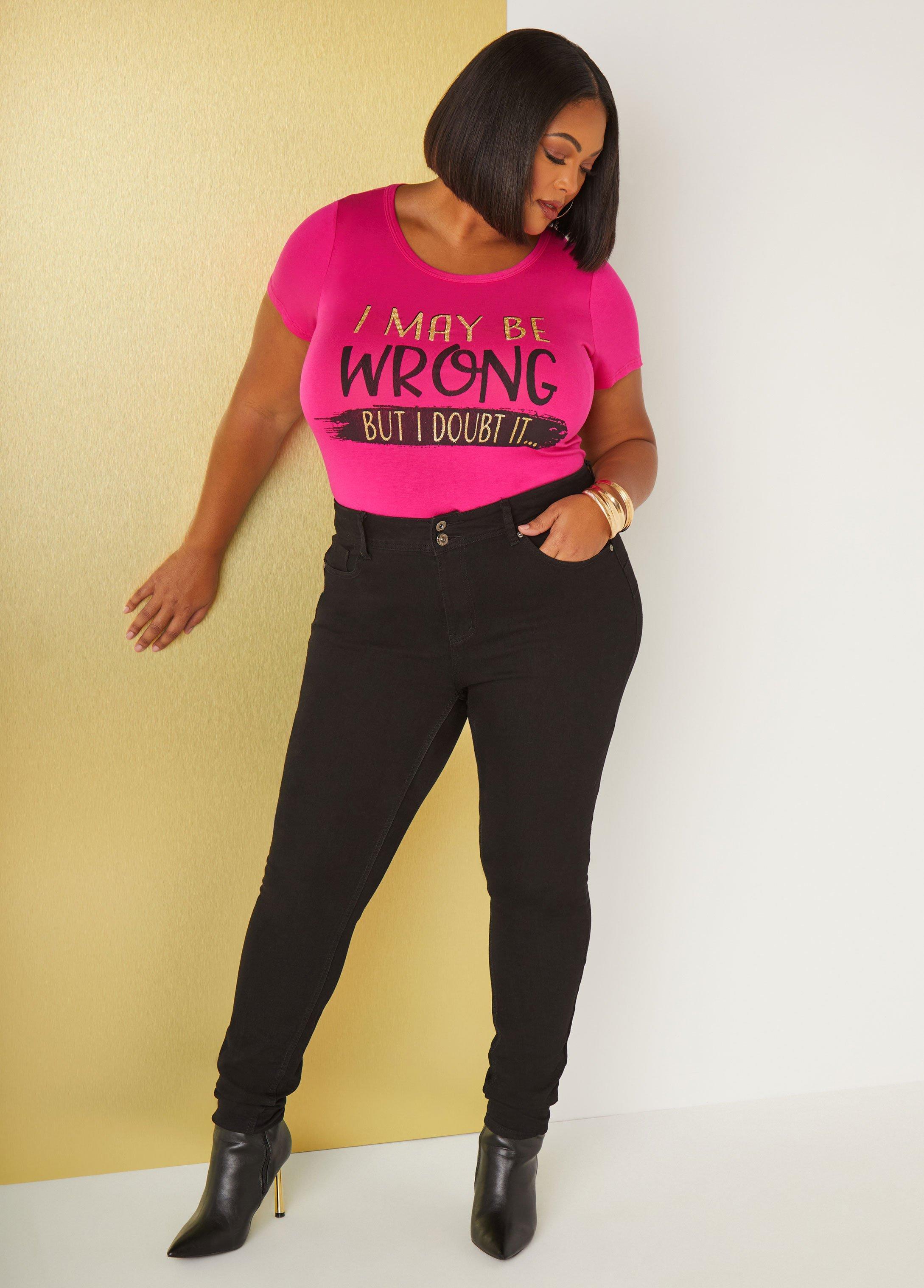 May Be Wrong Glittered Graphic Tee Product Image