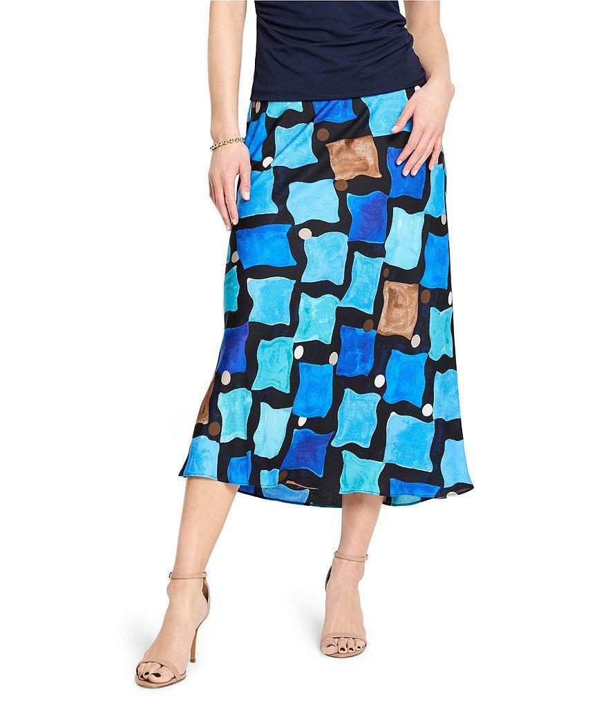 NIC + ZOE Sea Glass Print Coordinating A-Line Slip Skirt Product Image