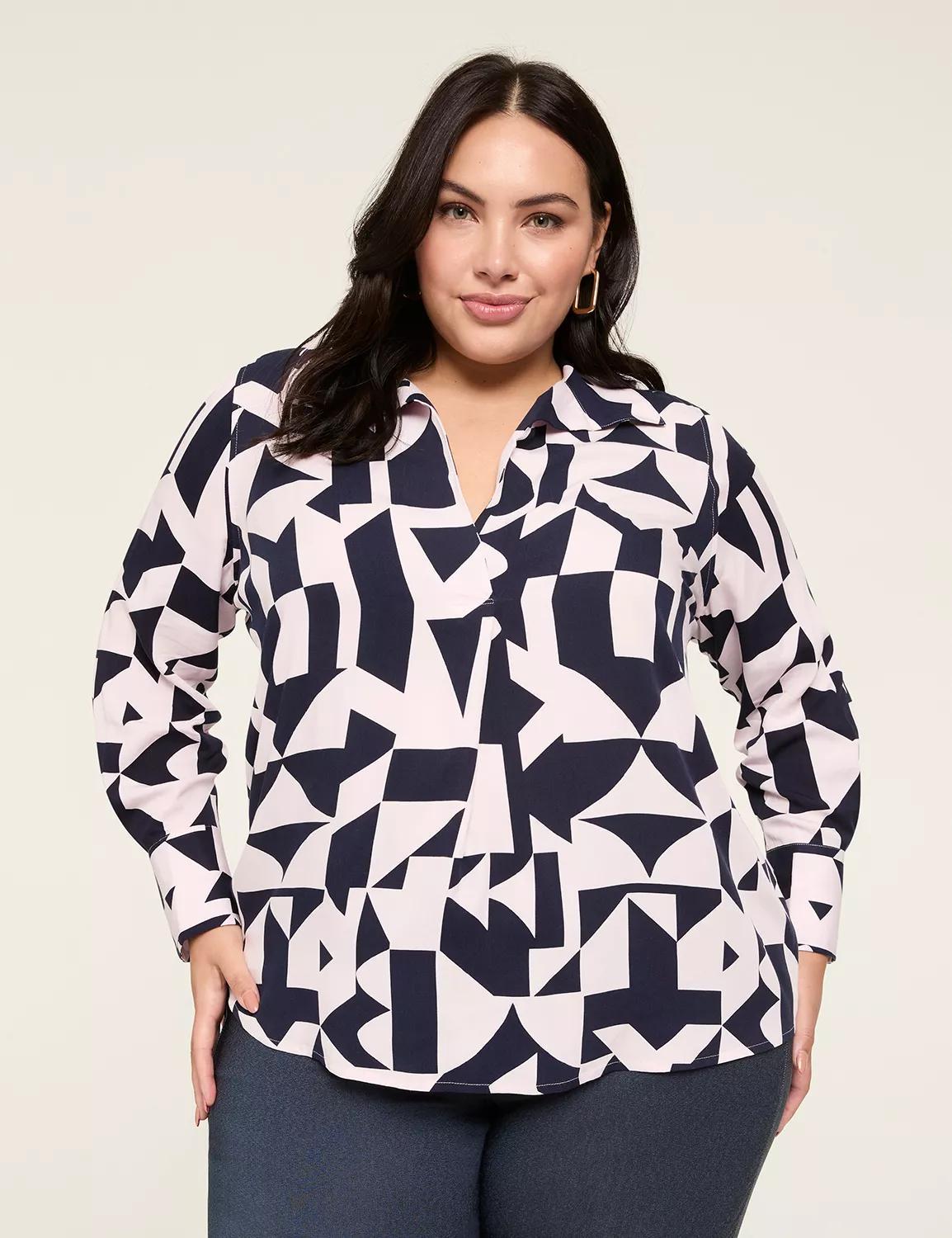 Relaxed Collar Popover Top Product Image