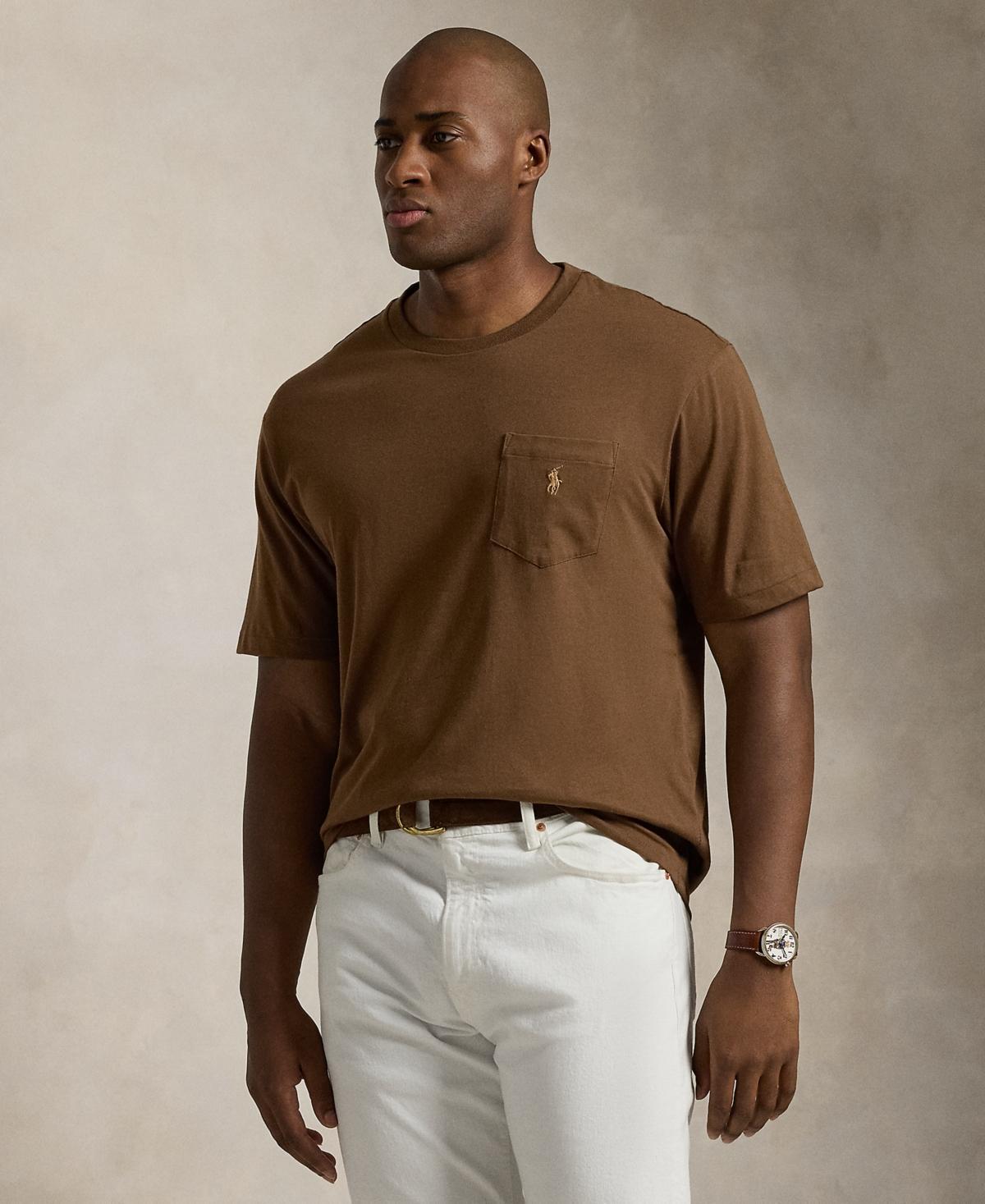 POLO RALPH LAUREN Men's Big & Tall Crew-neck Pocket T-shirt In Ink Product Image