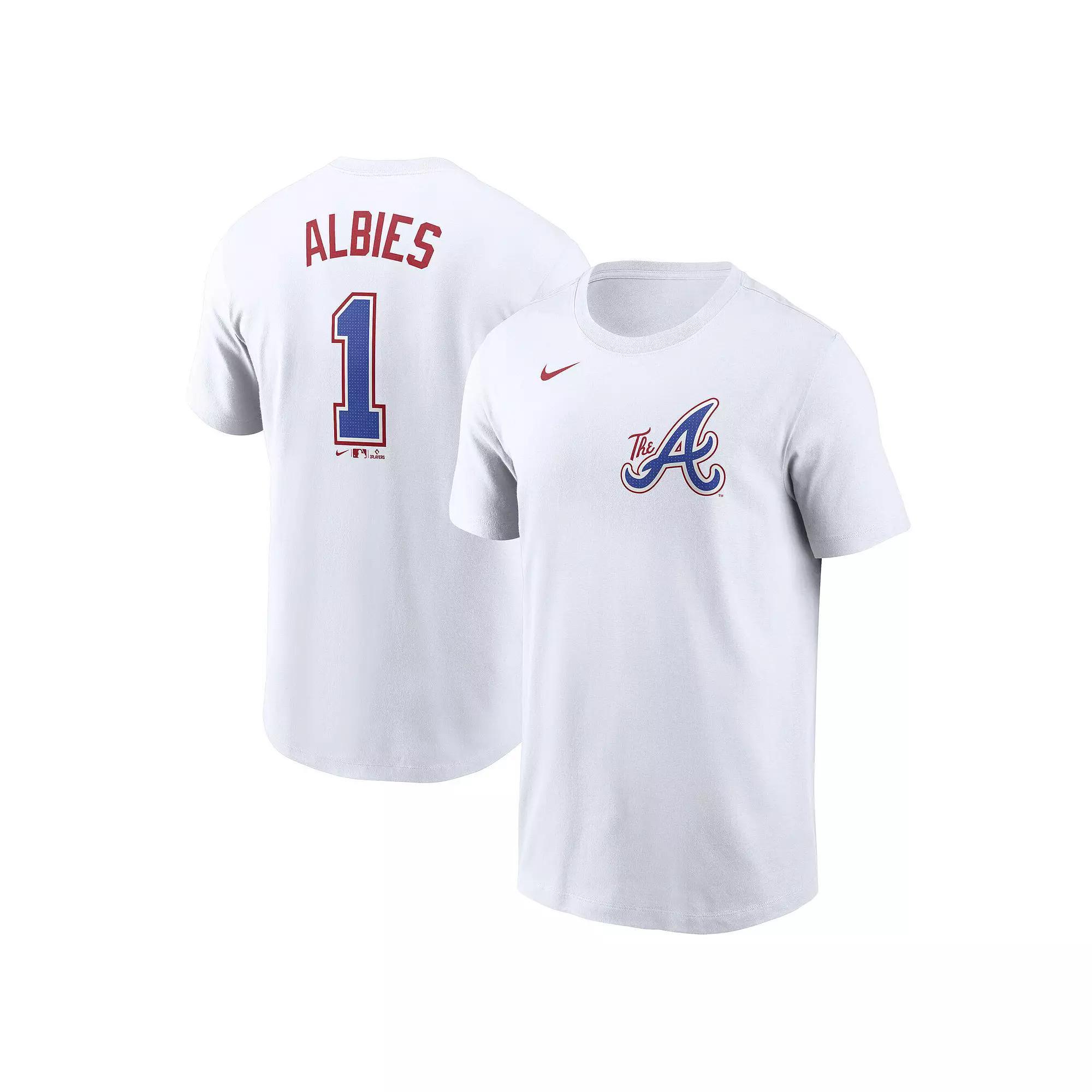 Men's Nike Ozzie Albies White Atlanta Braves 2024 City Connect Fuse Name & Number T-Shirt, Size: Medium Product Image