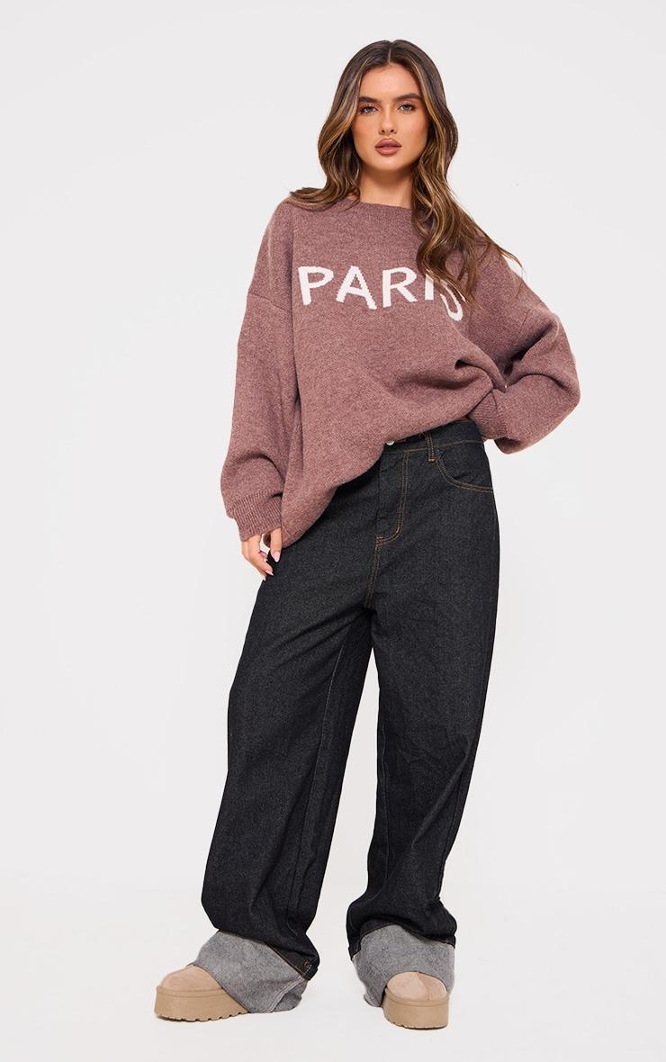 Mocha Paris Jacquard Knitted Sweater Product Image