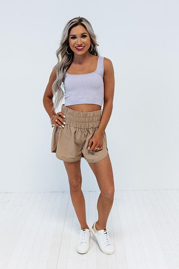 Cuteness On Repeat Ribbed Crop Tank In Light Lavender Product Image