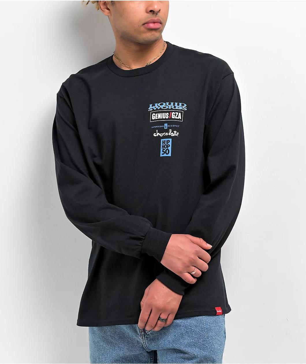 Chocolate x GZA Liquid Swords Black Long Sleeve T-Shirt Product Image