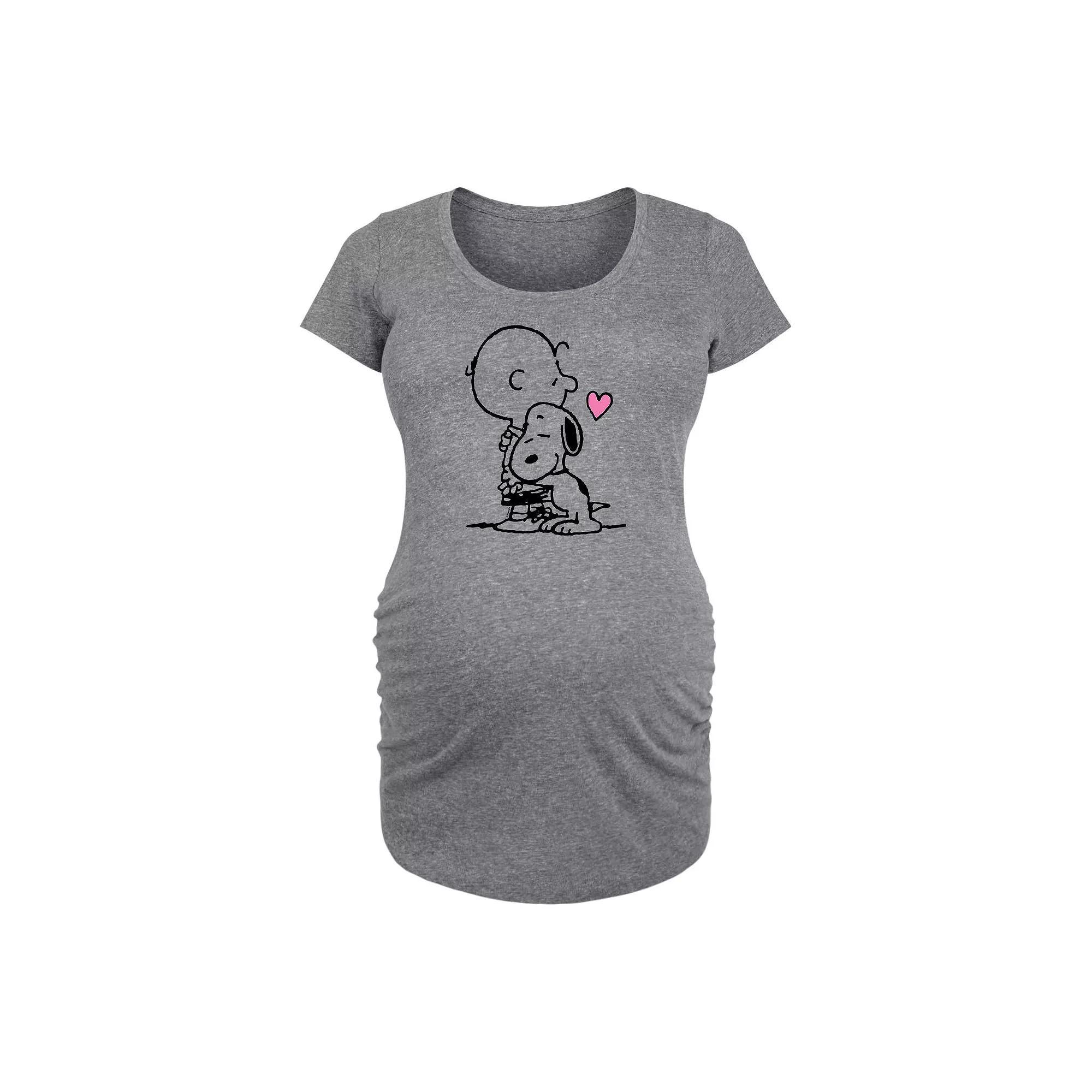 Maternity Peanuts Snoopy Charlie Hug Graphic Tee, Women's,  Product Image