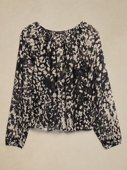 Chiffon Volume-Sleeve Blouse Product Image