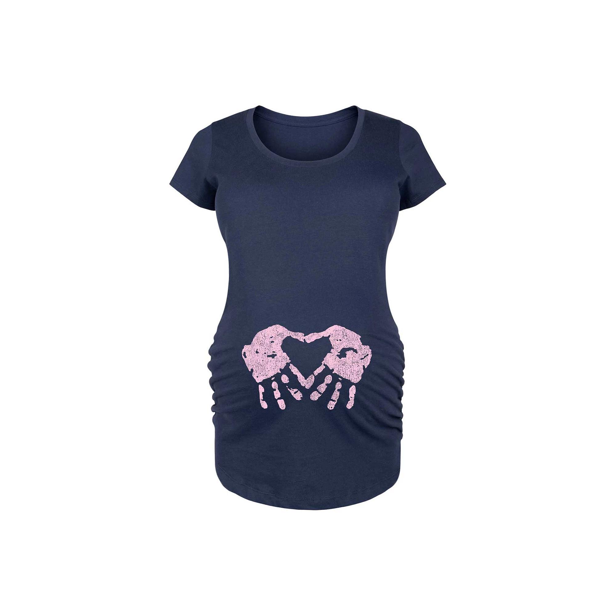 Maternity Handprint Heart Girl Graphic Tee, Women's,  Product Image