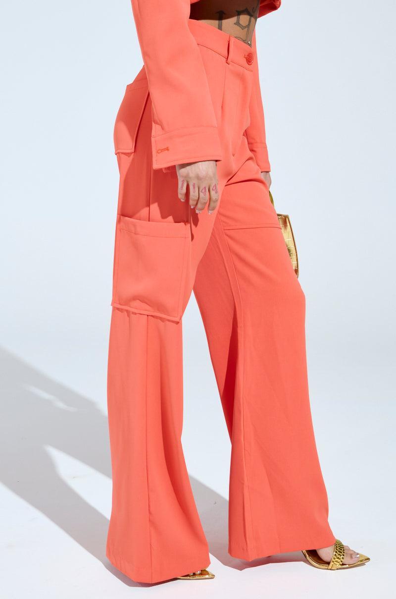 TAKE IT EASY CARGO PANT IN ORANGE Product Image