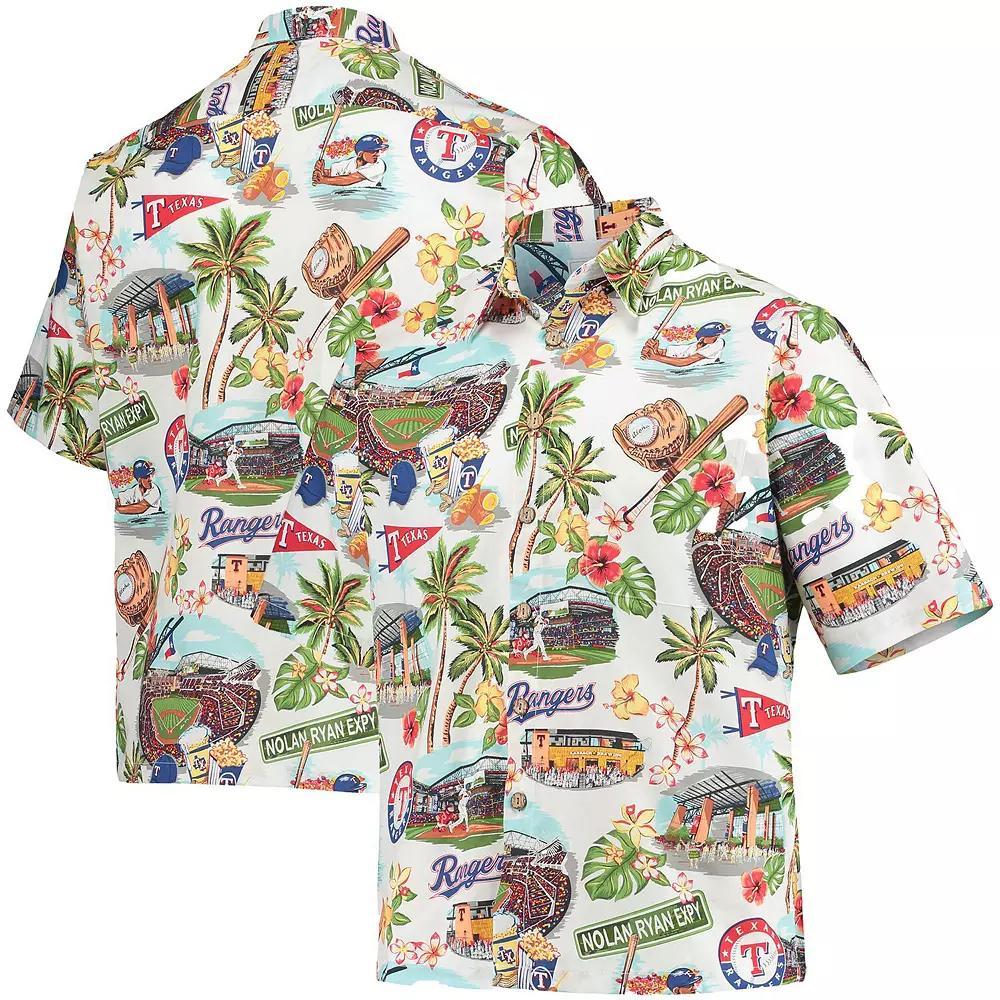 Men's Reyn Spooner White Texas Rangers Scenic Button-Up Shirt,  Product Image
