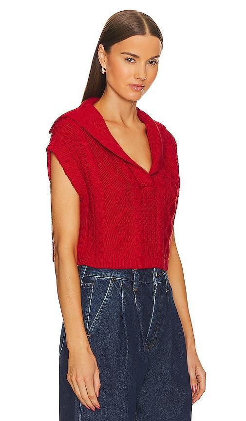 L'ACADEMIE Zaria Knit Vest In Red Product Image