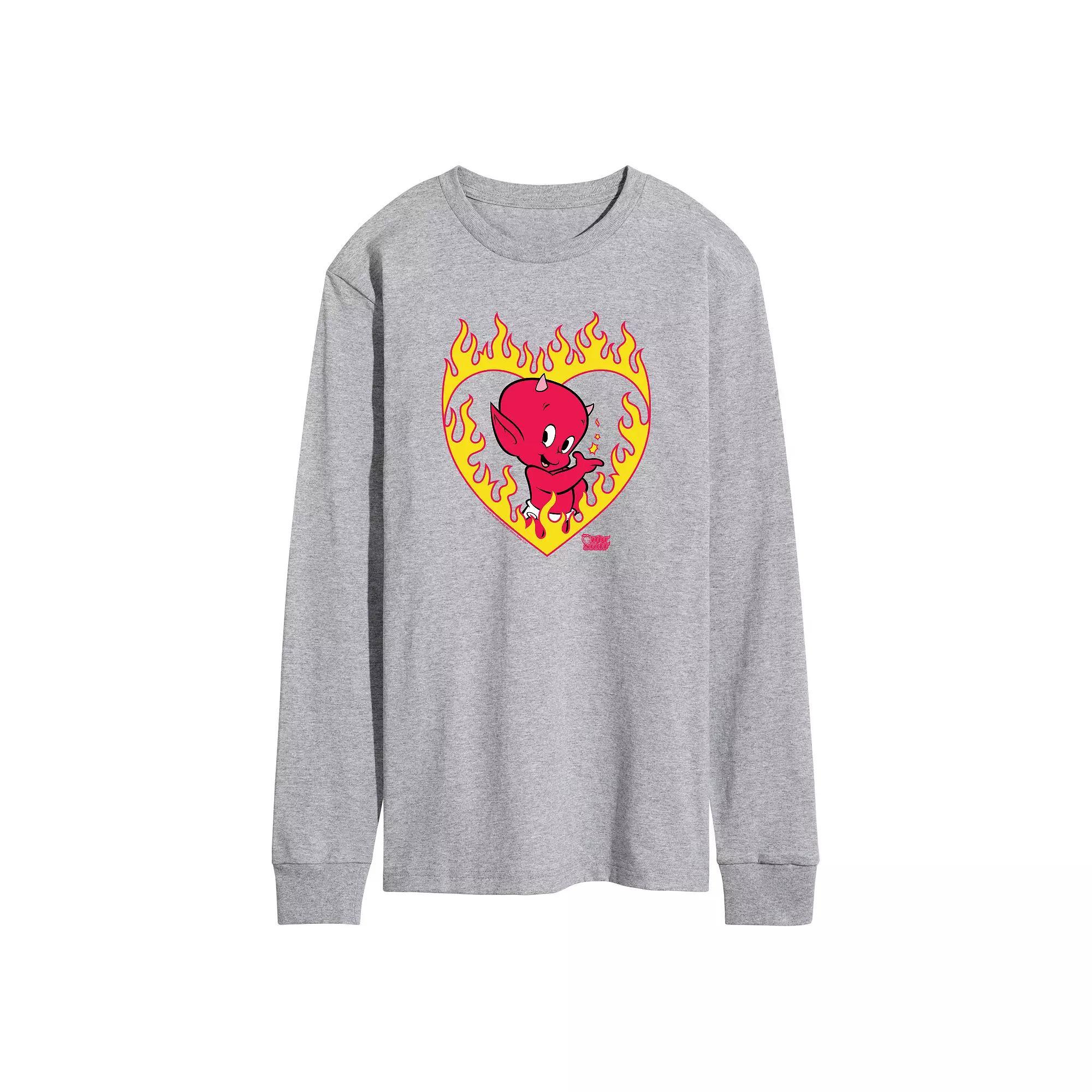 Men's Hot Stuff Little Devil Flame Heart Fleece Sweatshirt,  Product Image