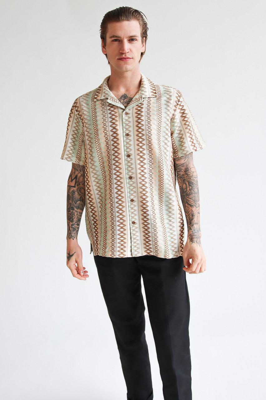 Zig Zag Woven Button Up Shirt Product Image
