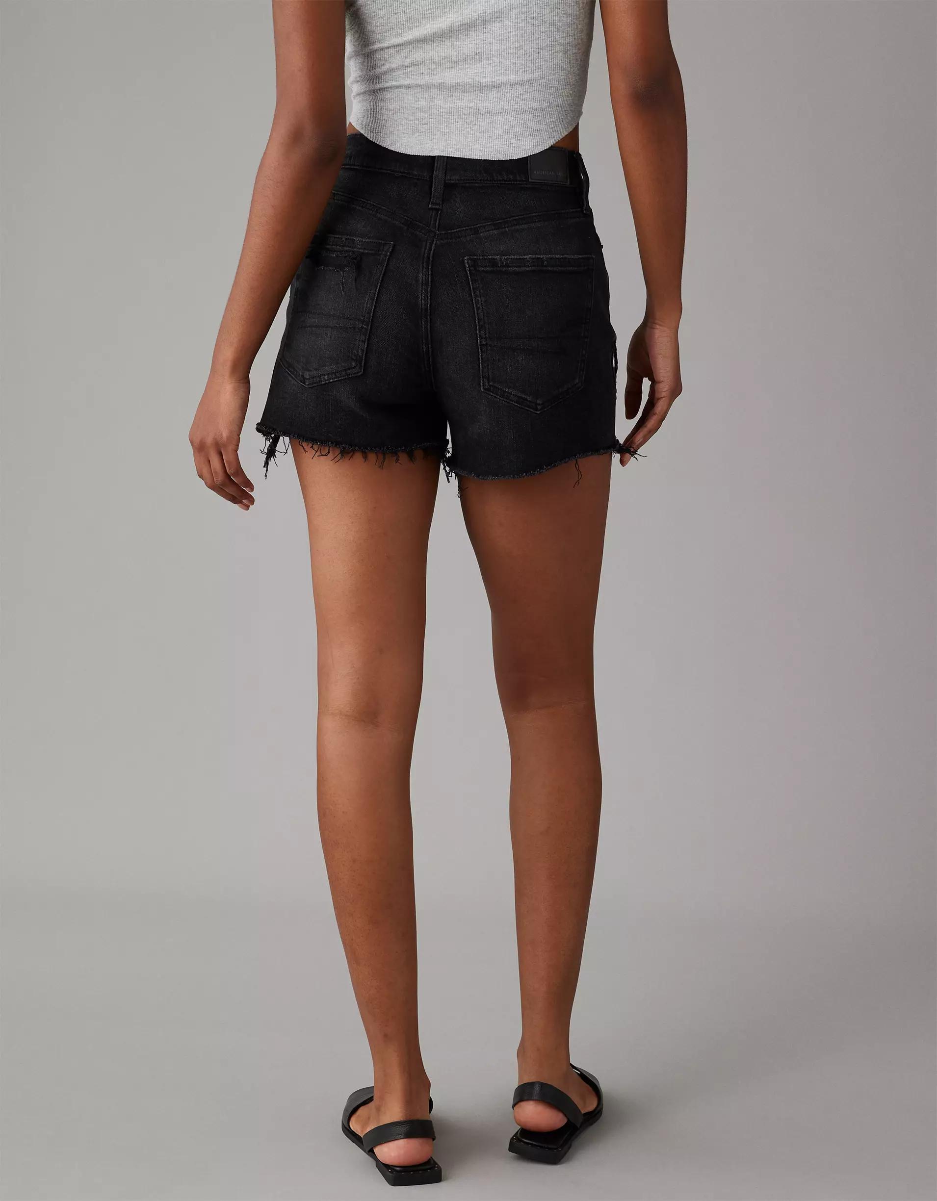 AE Strigid Super High-Waisted Relaxed Denim Short Product Image