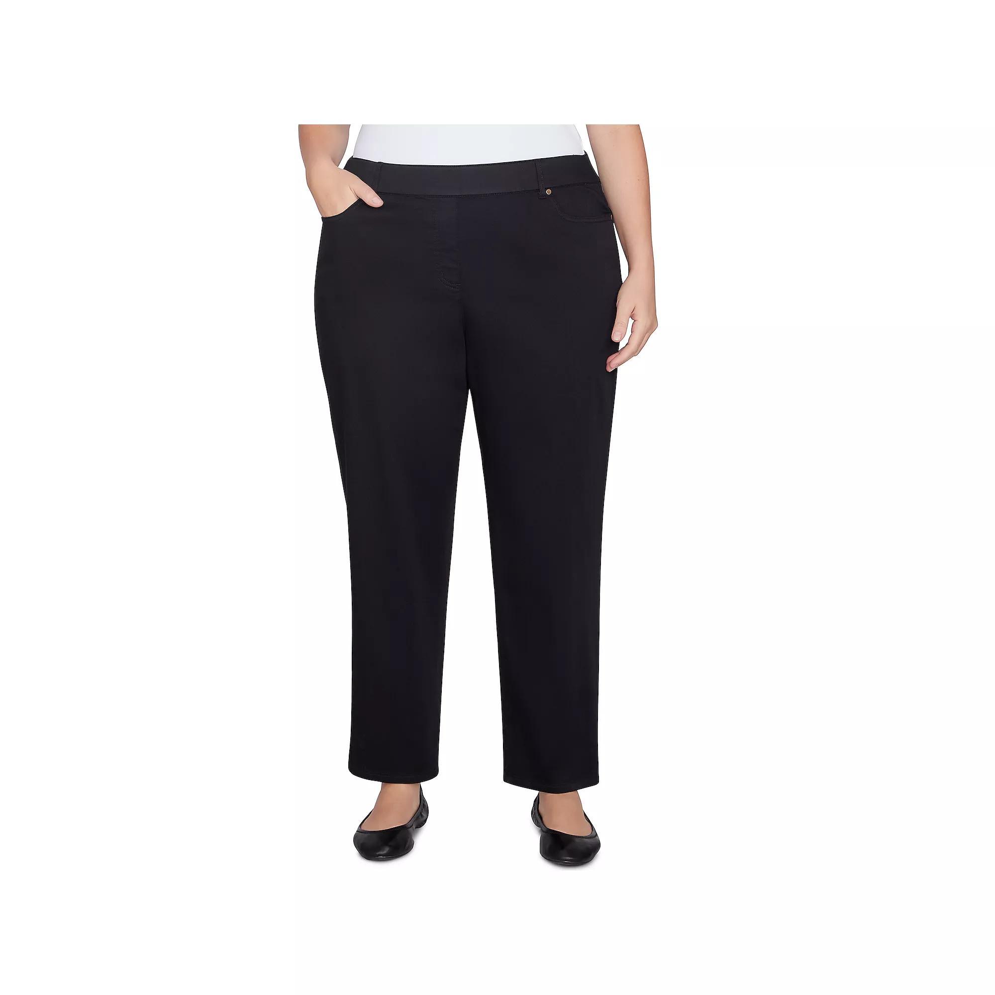 Plus Size Alfred Dunner Super Stretch Medium Length Pants, Women's, Size: 22 W, Black Product Image