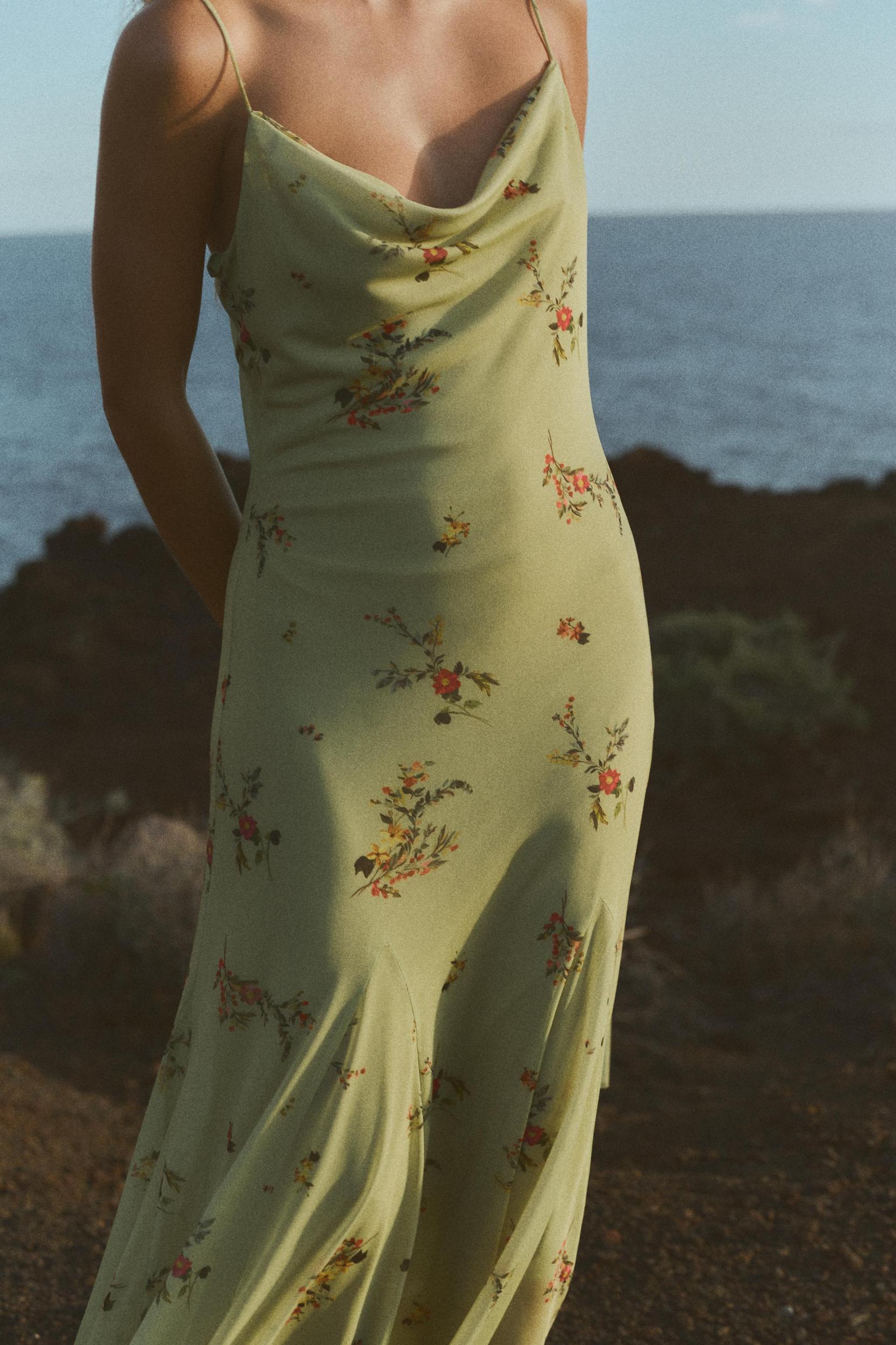 PRINTED TULLE MIDI DRESS Product Image