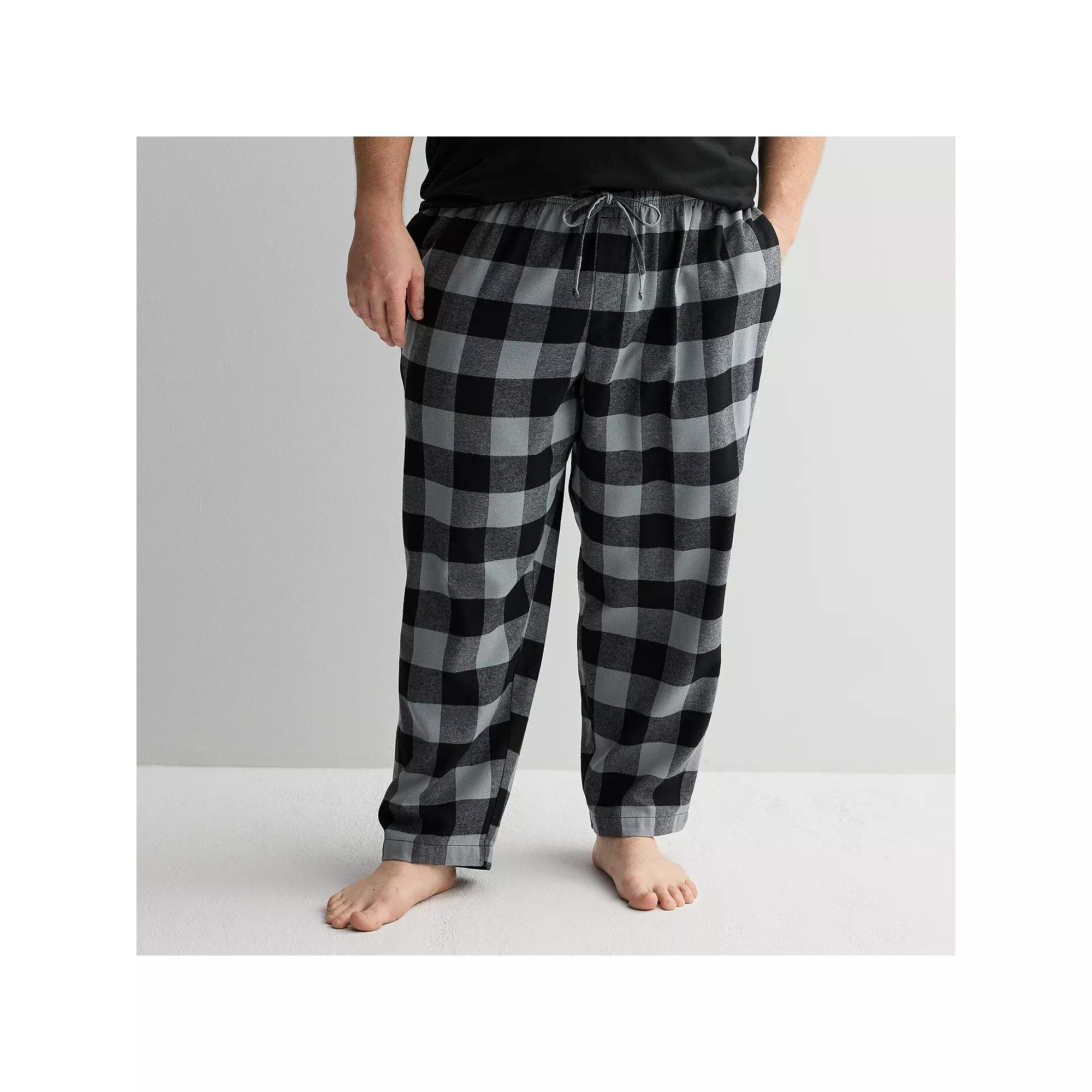 Big & Tall Sonoma Goods For Life® Flannel Drawstring Pajama Pants, Men's, Size: 2XB, Grey Buffalo Check Product Image