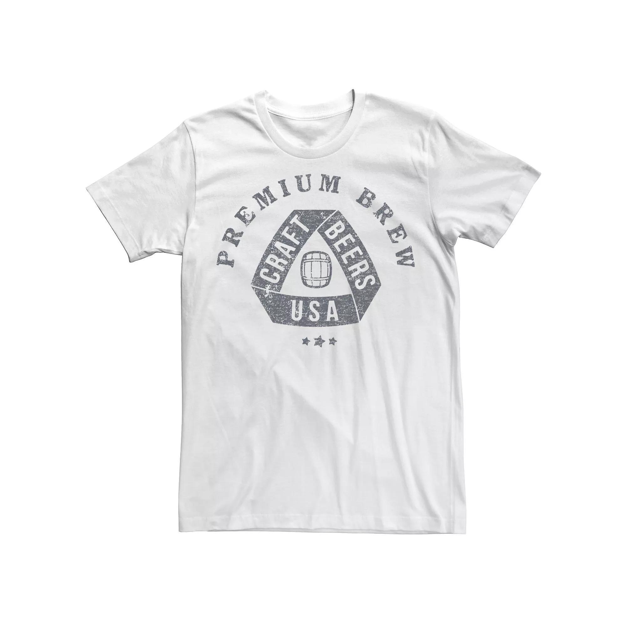 Men's Trendy Premium Craft Beer Tee, Size: Small, White Product Image
