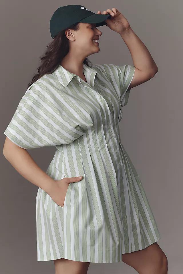 The Tobie Button-Front Pleated Shirt Dress by Exquise: Mini Edition Product Image