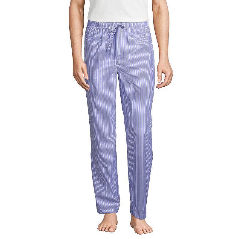 Big & Tall Lands End Broadcloth Pajama Sleep Pants, Mens Radiant Blue Product Image