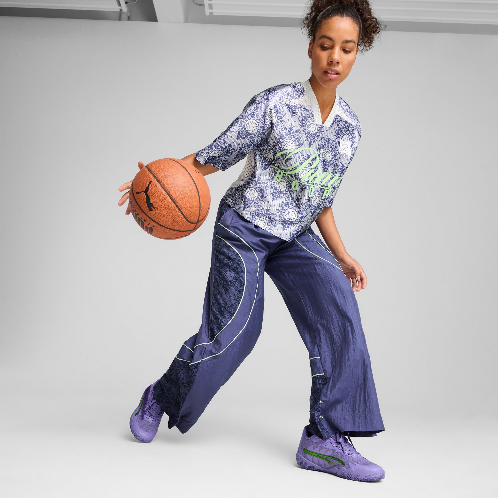 PUMA LACE EM UP Women's Crop Top in White/Aop Product Image