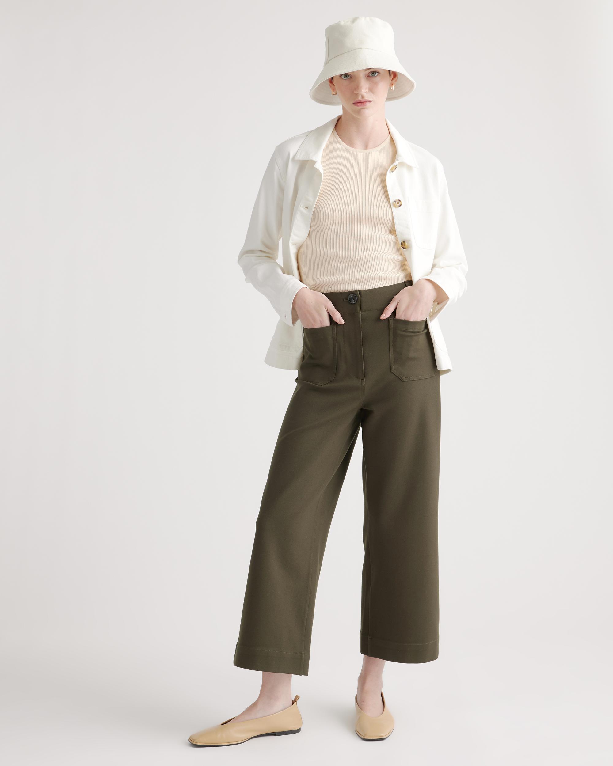 Quince | Women's Ultra-Stretch Ponte Cropped Wide Leg Pants Rayon Product Image