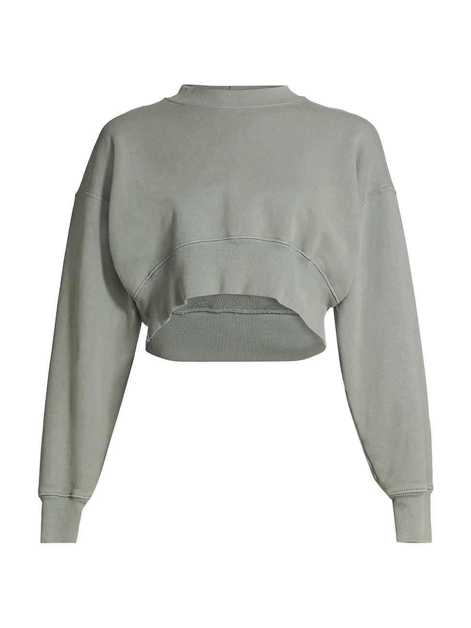 Womens Cropped Cotton Sweatshirt Product Image