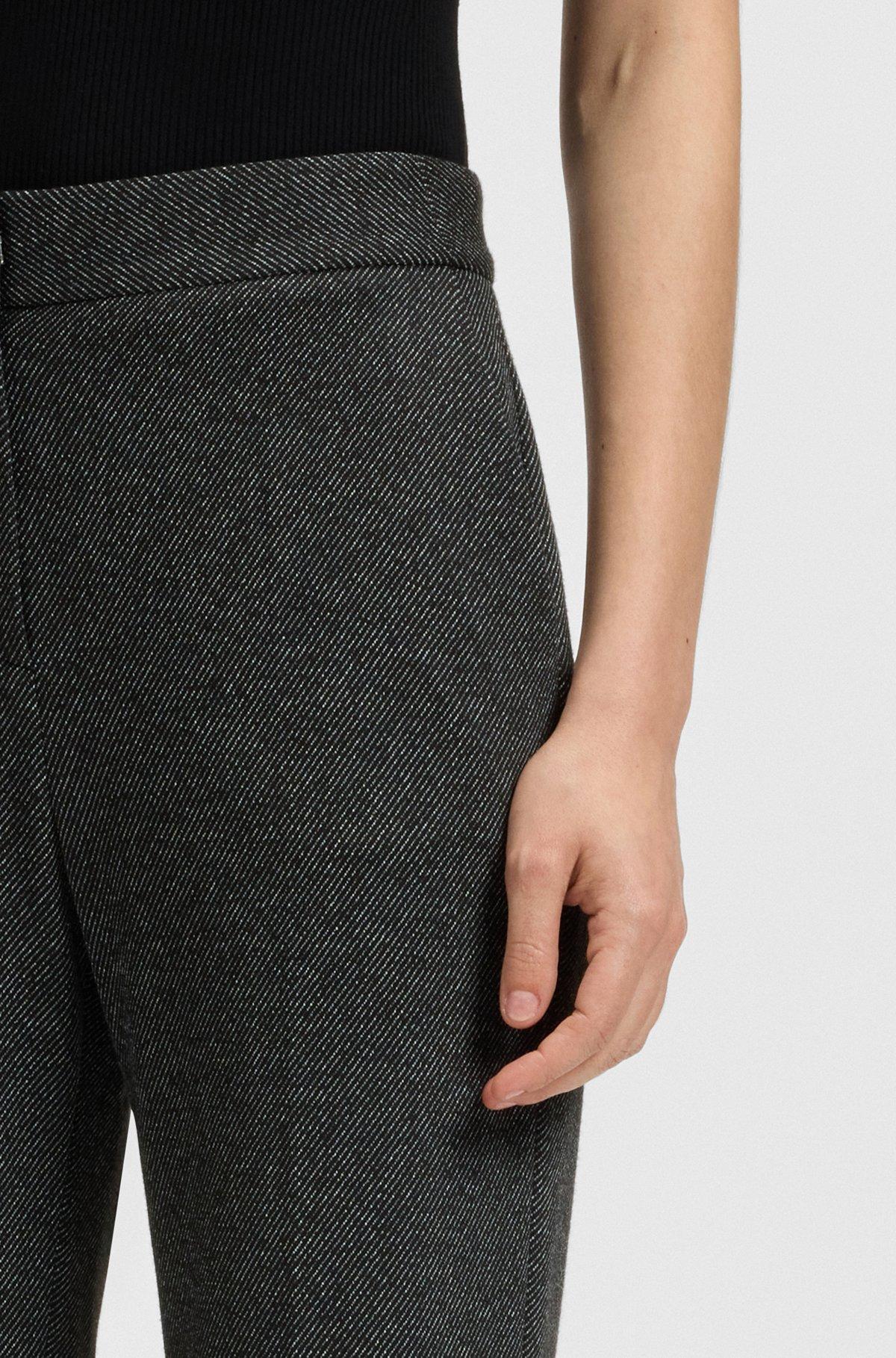BOSS - Slim-fit pants in wool twill with stretch - Patterned Product Image