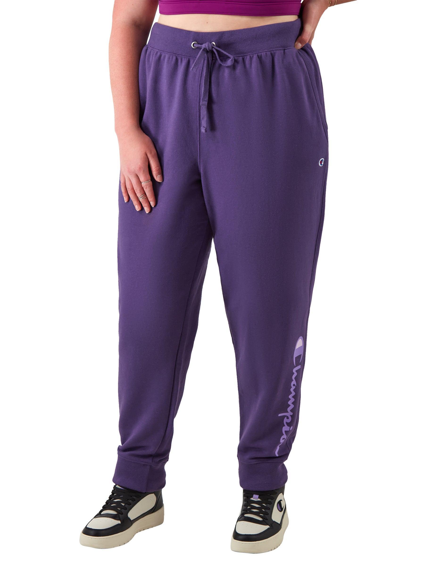 Womens Champion Powerblend Joggers, Script Logo, 29 (Plus Size) Oxford Grey 3X Product Image