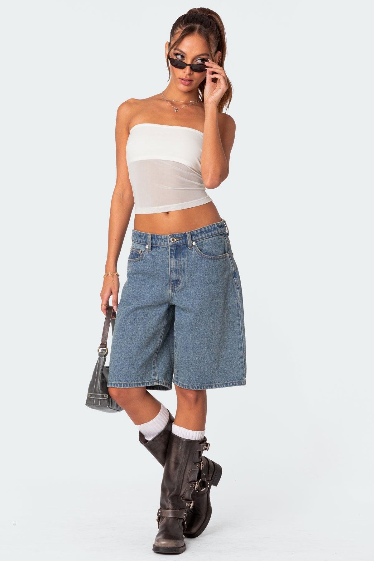 Celestia Sheer Mesh Tube Top Product Image