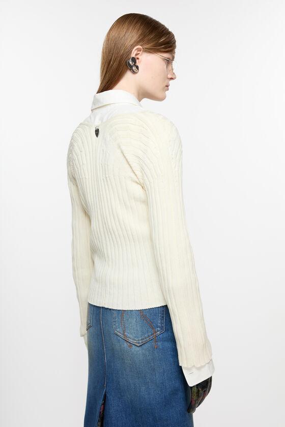 Button-up rib cardigan Product Image