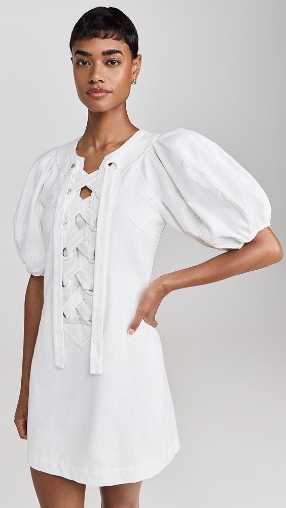 English Factory Laced Up Puffed Sleeve Mini Dress | Shopbop Product Image