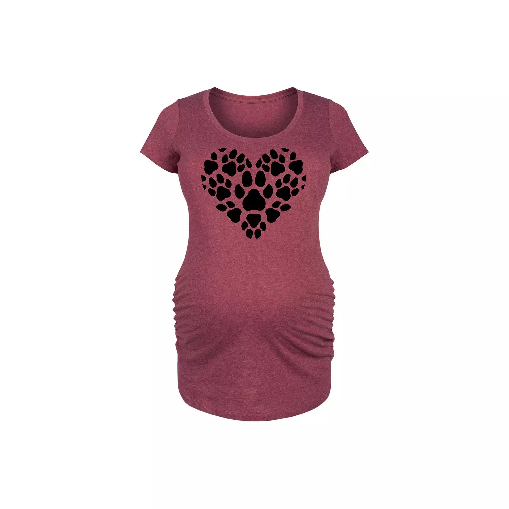 Maternity Pawprint Heart Graphic Tee, Women's,  Product Image
