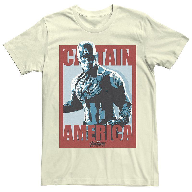 Men's Marvel Avengers Captain America Poster Tee, Size: Small, Natural Product Image