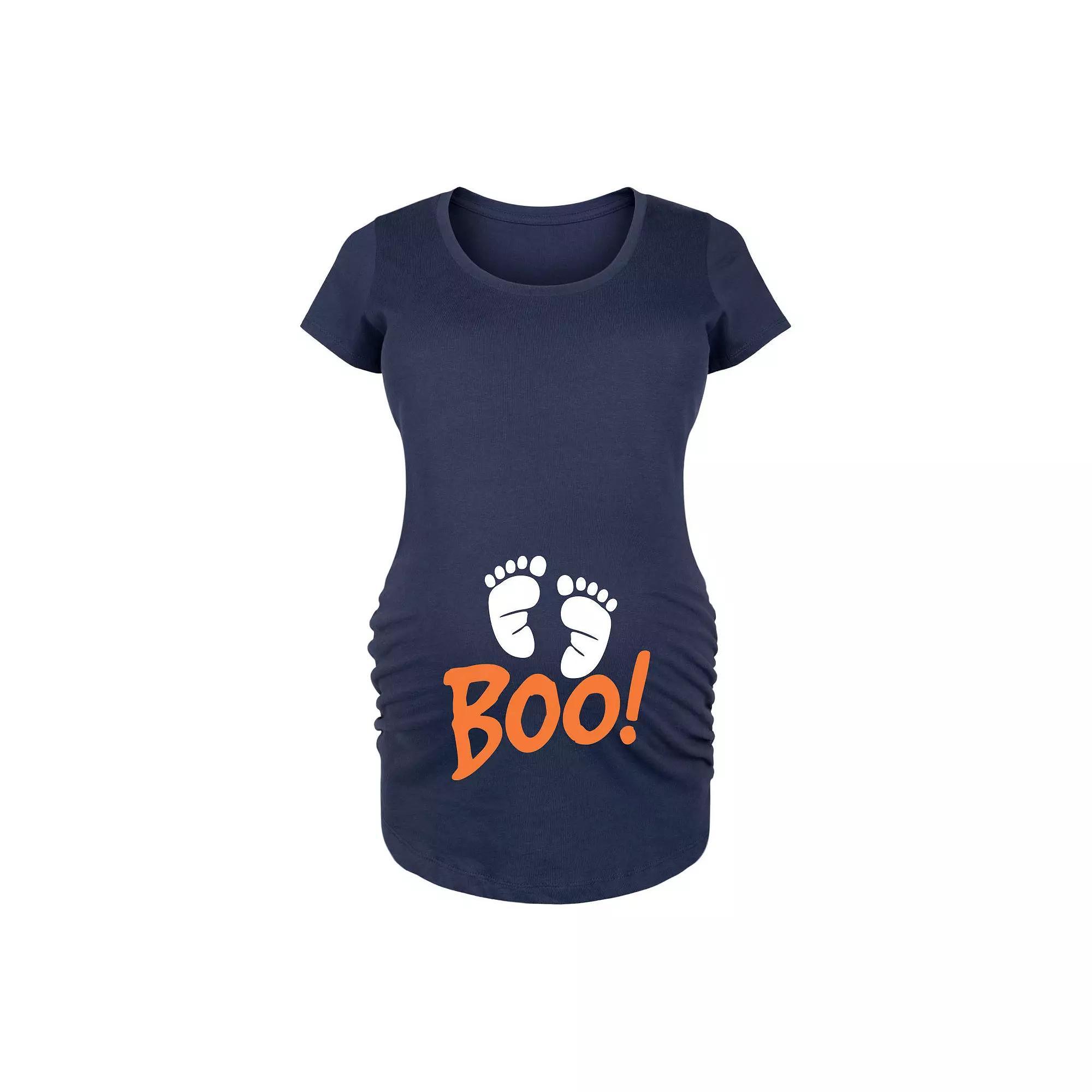 Maternity Boo Baby Feet Halloween Graphic Tee, Women's, Size: XXL-MAT, Blue Product Image