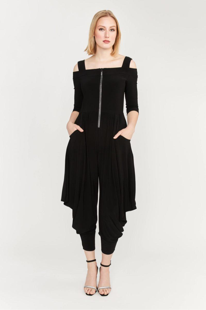 Black/Beige Knit Jumpsuit Product Image