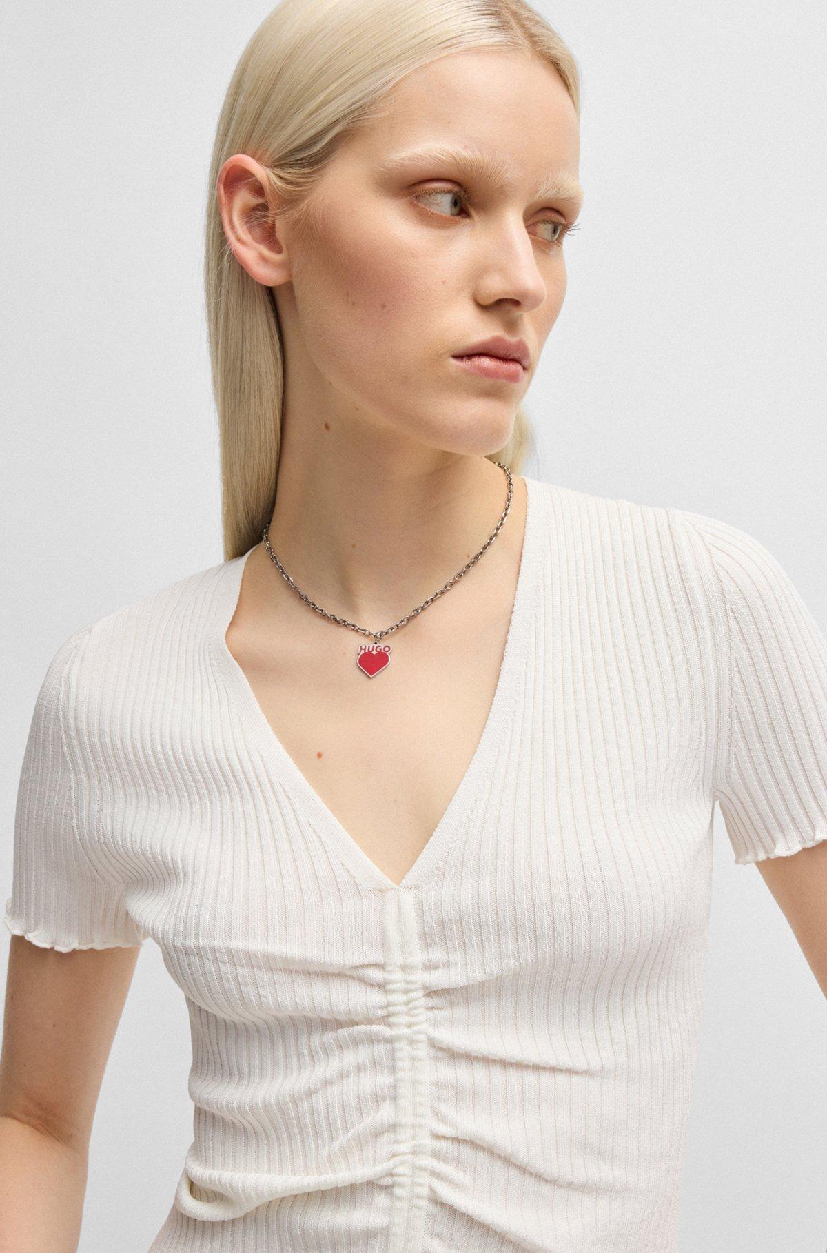 V-neck top with gathered front Product Image