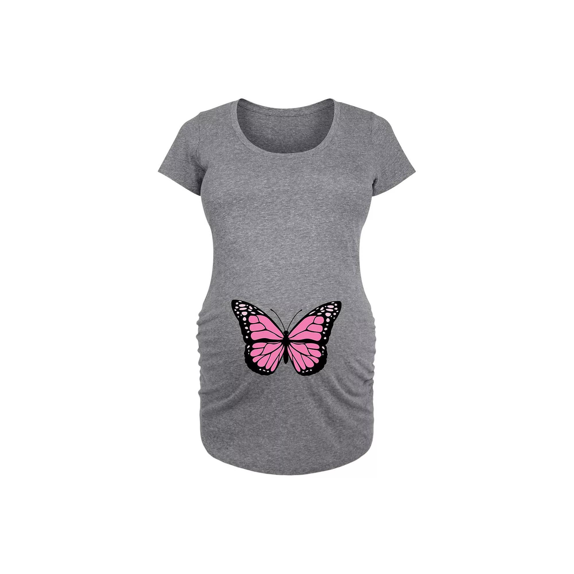 Maternity Butterfly Pink Graphic Tee, Women's,  Product Image