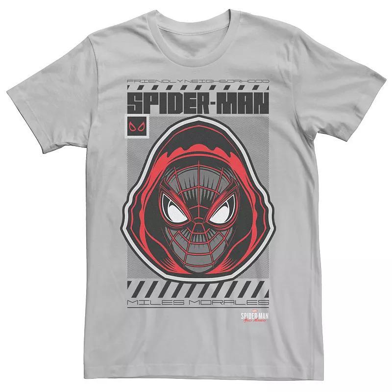 Men's Marvel Spider-Man Miles Morales Mask Tech Poster Tee, Size: Large, Silver Product Image