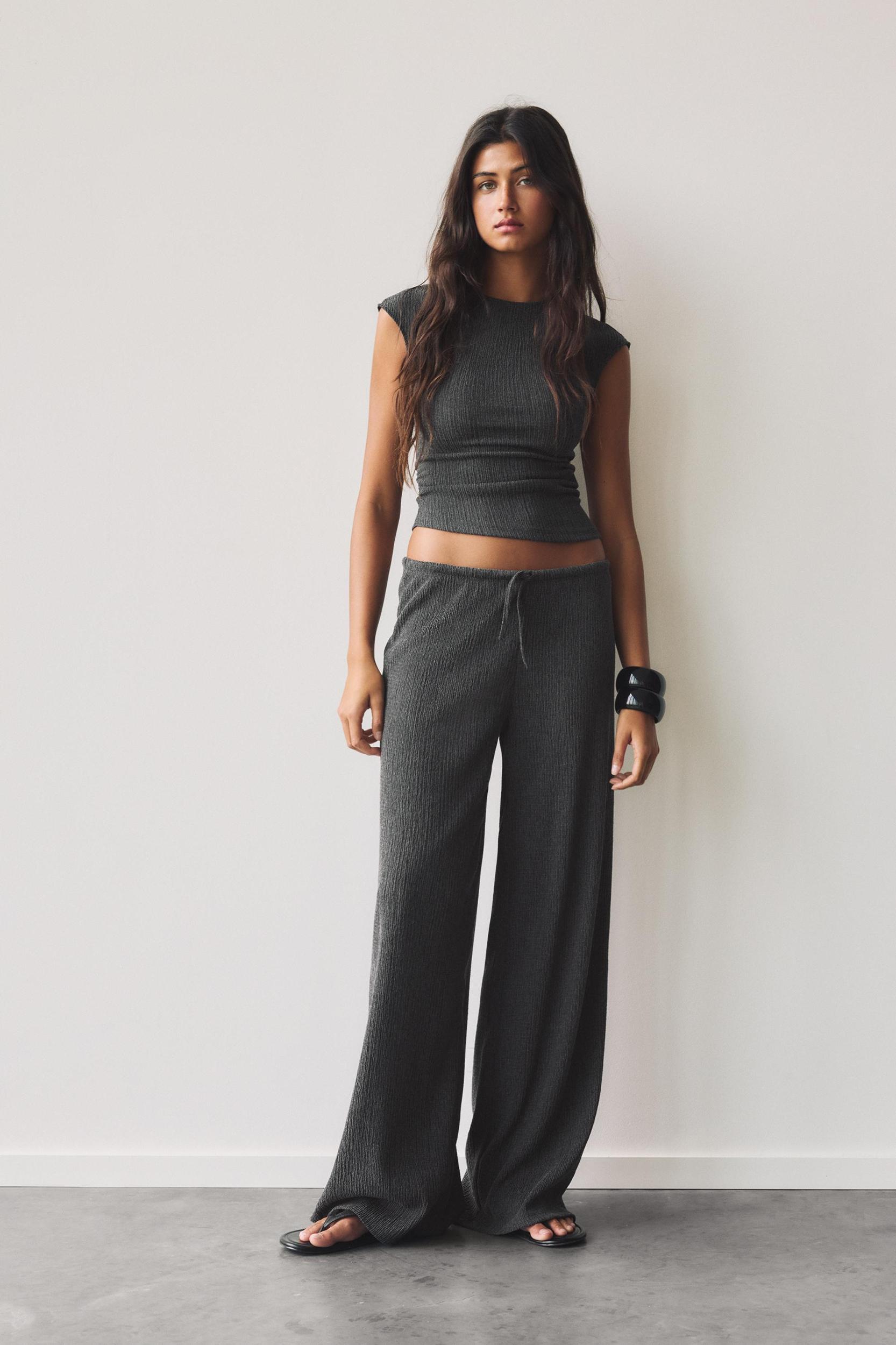Wide-leg crepe pants Product Image