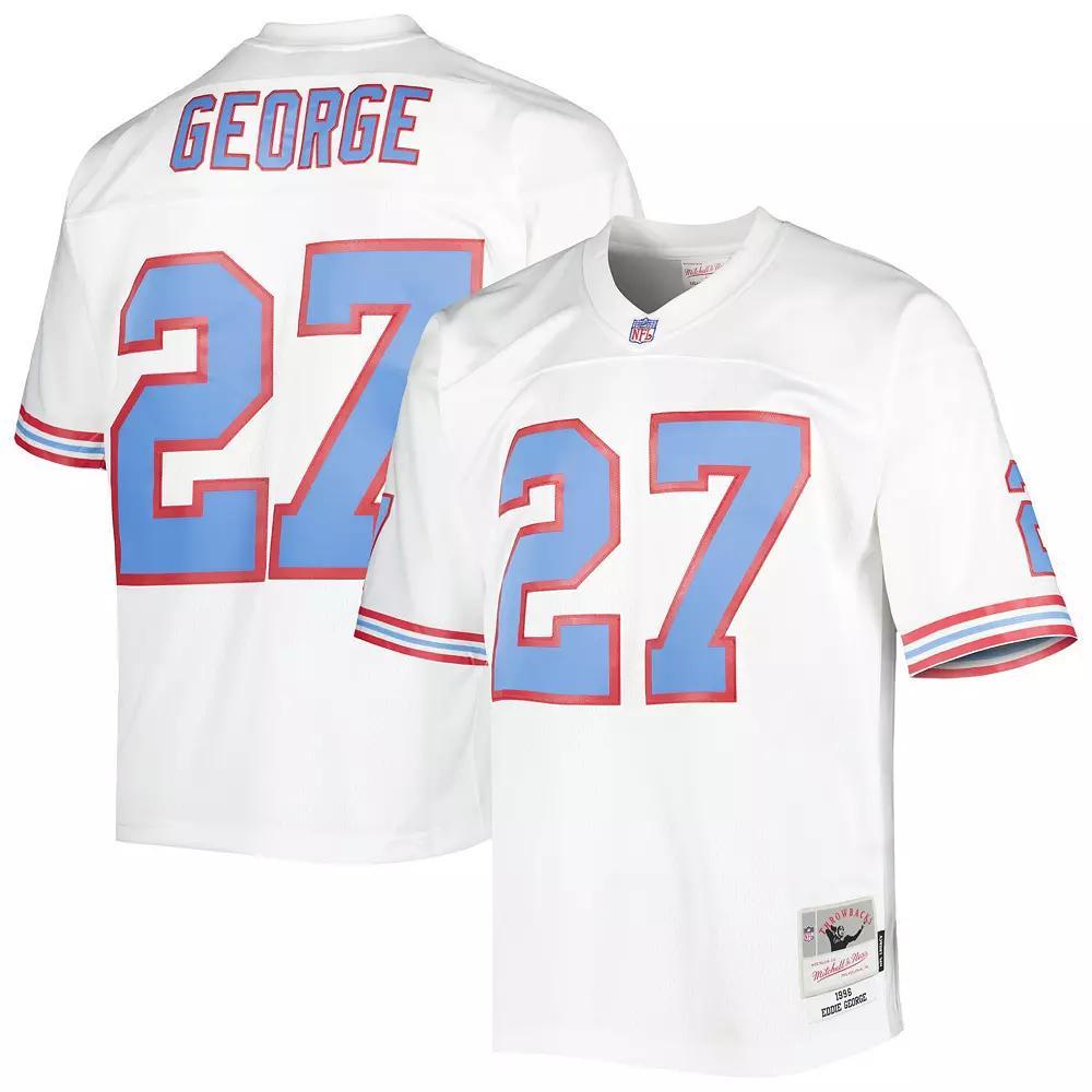 Men's Mitchell & Ness Eddie George White Houston Oilers Legacy Replica Jersey,  Product Image