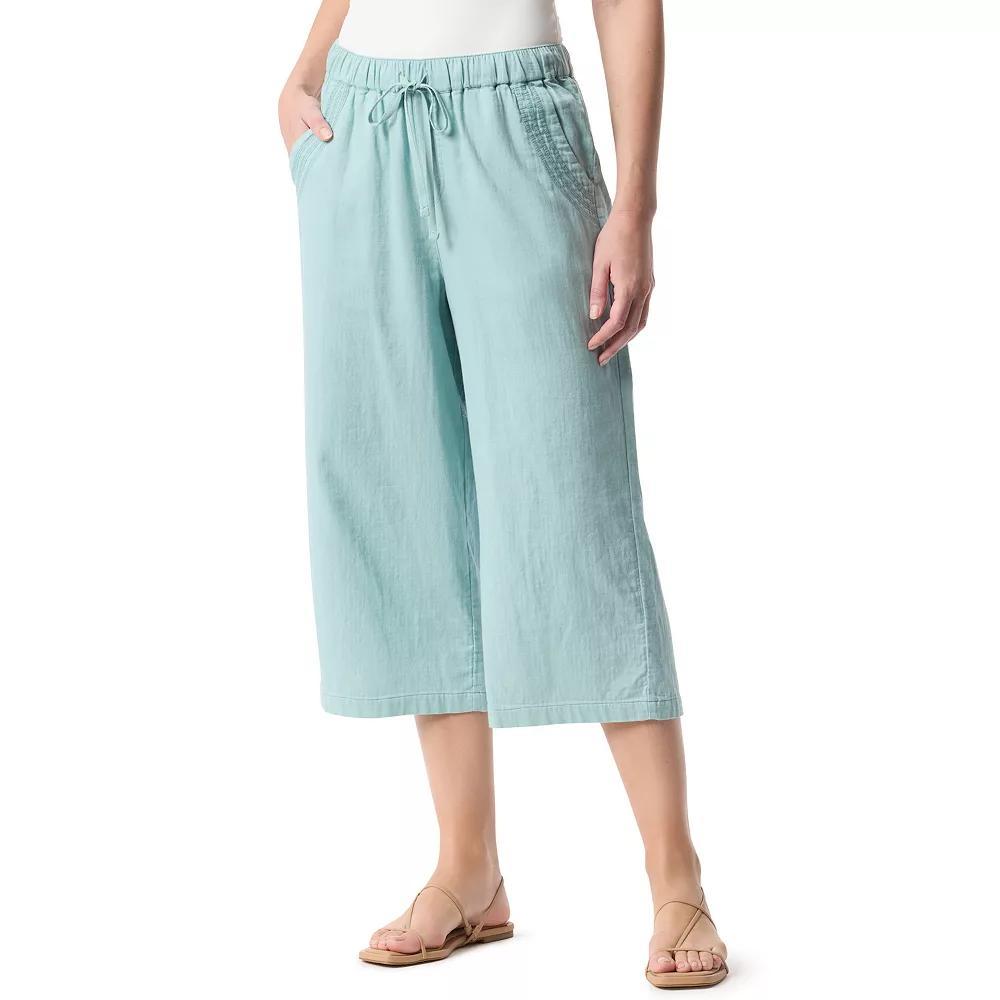 Womens Gloria Vanderbilt Drawstring Waist Wide Leg Capris Product Image