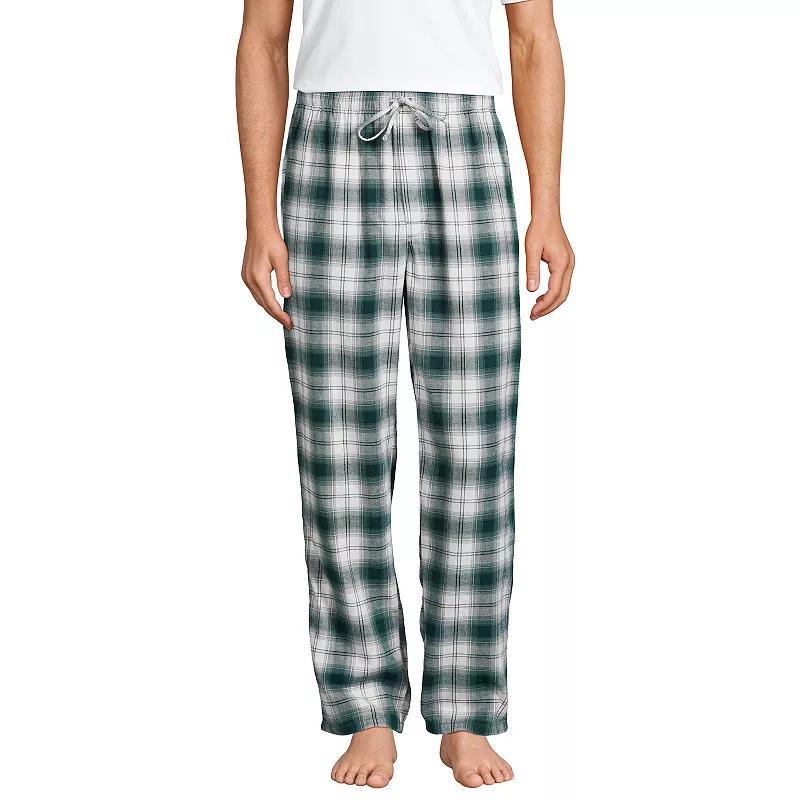 Mens Lands End Flannel Pajama Sleep Pants Juniper Green Plaid Product Image