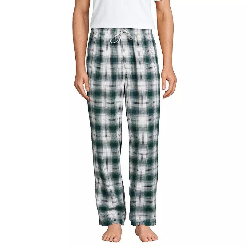 Mens Lands End Flannel Pajama Sleep Pants Juniper Green Plaid Product Image