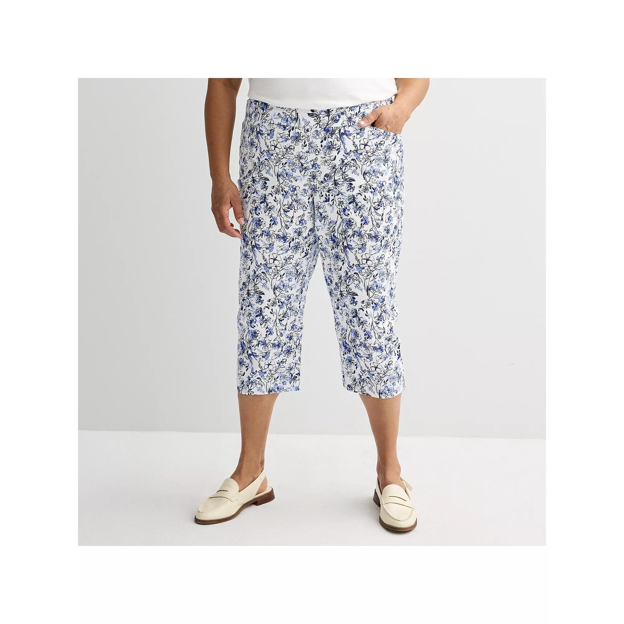Plus Size Croft & Barrow® Effortless Stretch Capri Pants, Women's, Size: 18 W, Garden Bouqet Product Image