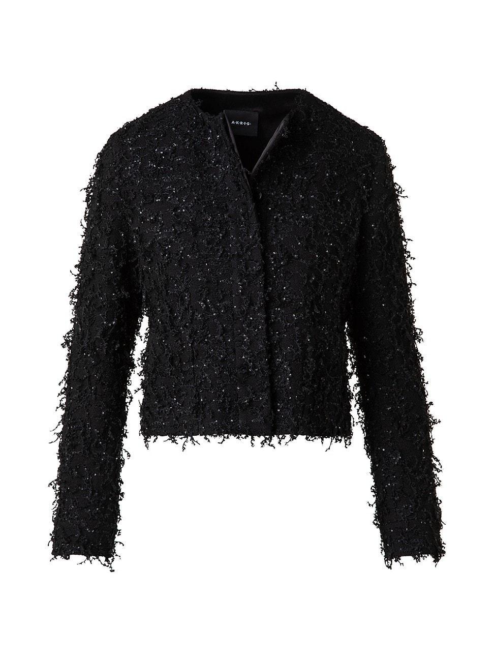 Womens Bea Embellished Boucl Crop Jacket Product Image