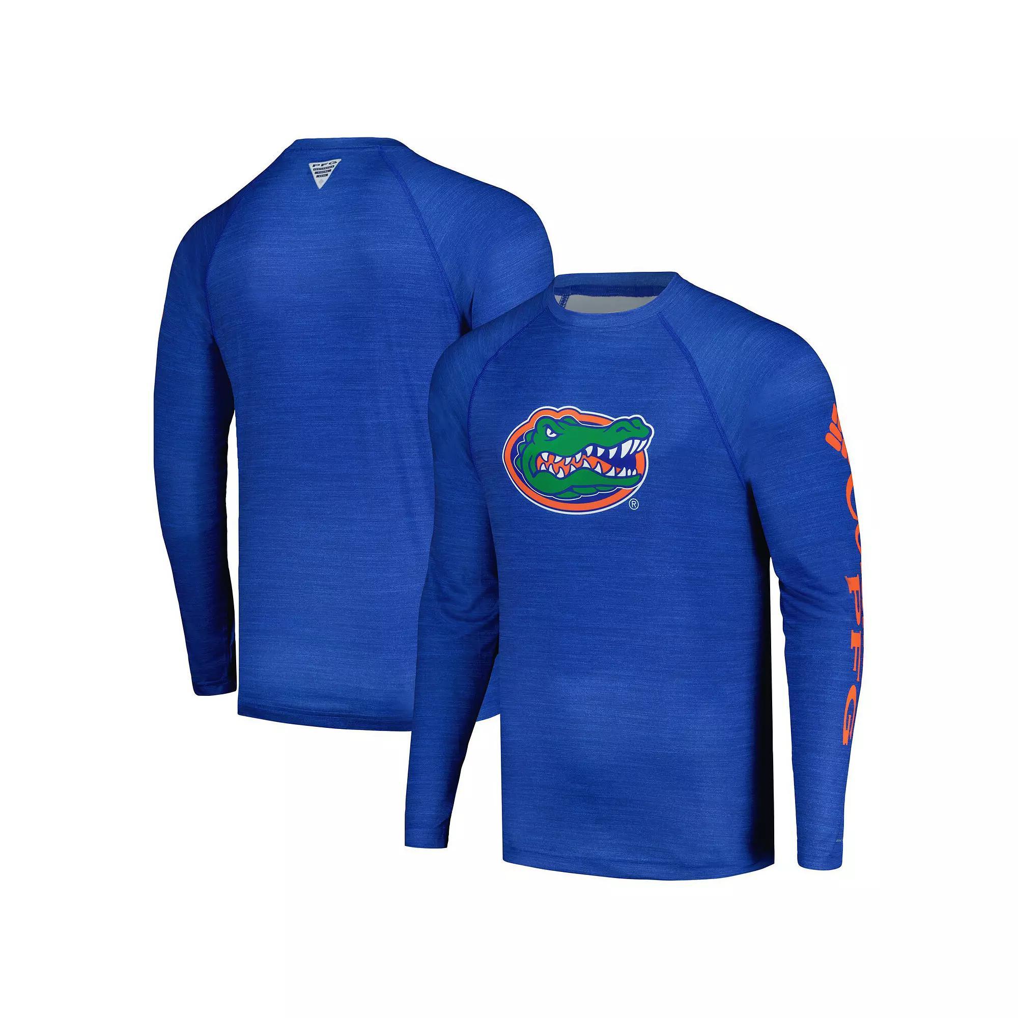 Men's Columbia Royal Florida Gators PFG Terminal Tackle Omni-Shade Raglan Long Sleeve T-Shirt,  Product Image