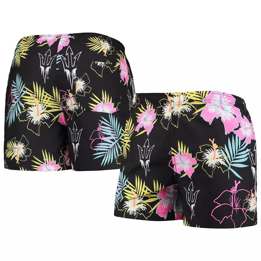 Men's FOCO Black Arizona State Sun Devils Neon Floral Swim Trunks,  Product Image