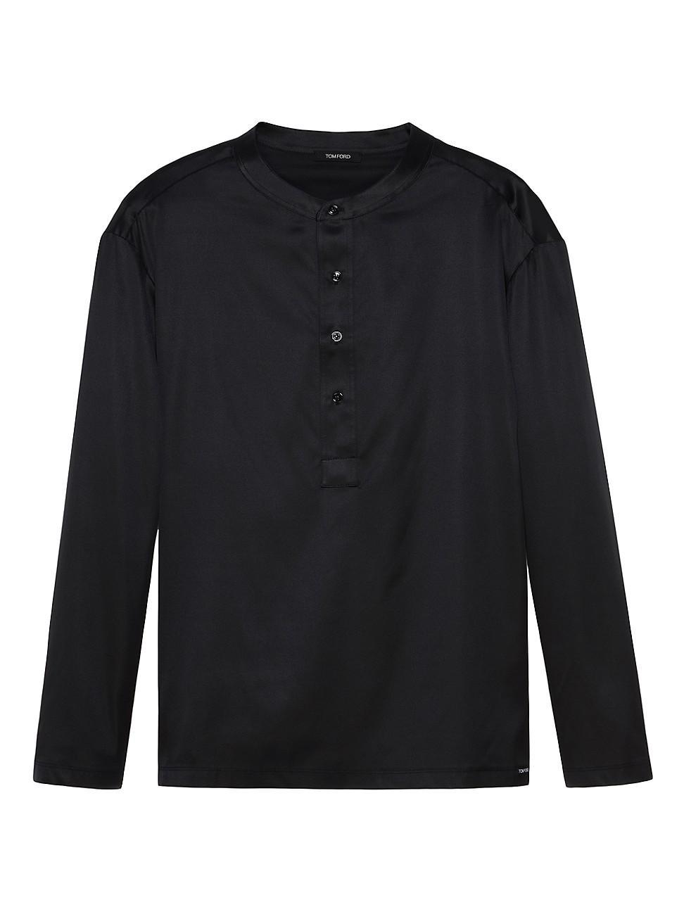 Mens Silk Pajama Henley Product Image